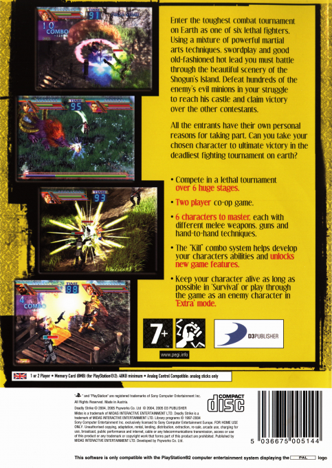 Deadly Strike — Box back