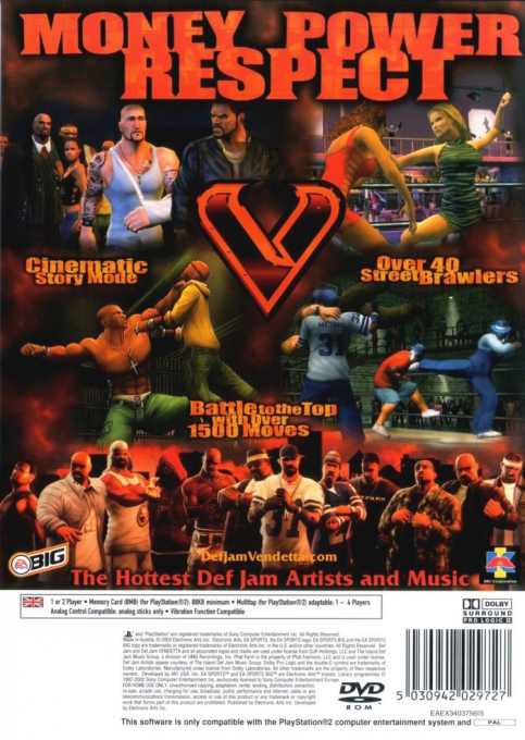 Def Jam : Vendetta — Box back