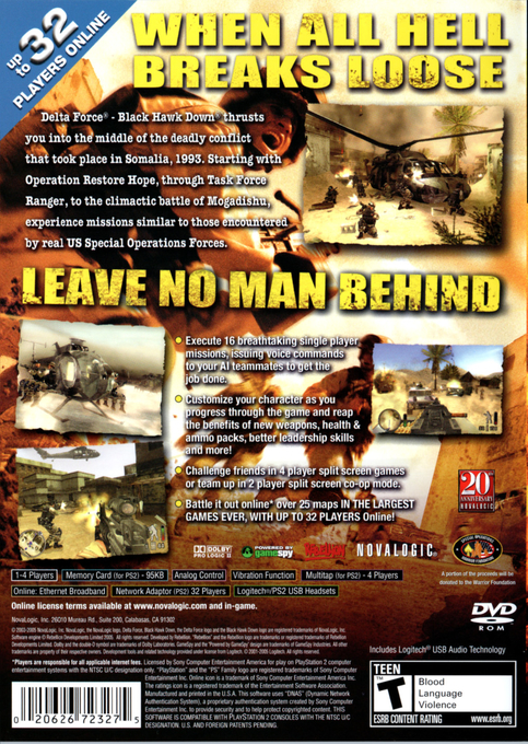 Delta Force : Black Hawk Down — Box back
