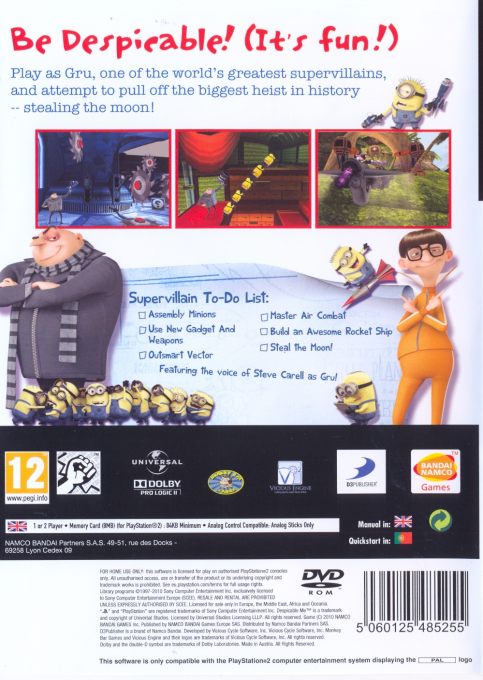Despicable Me : The Game — Box back