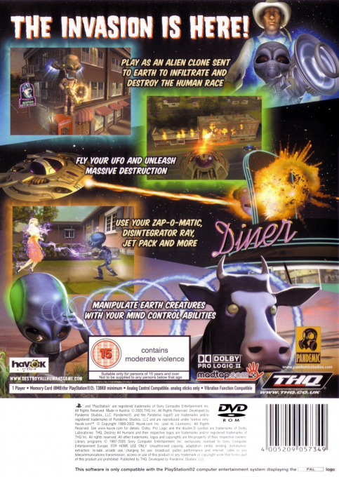 Destroy All Humans! — Box back