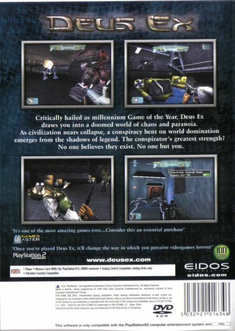 Deus Ex — Box back