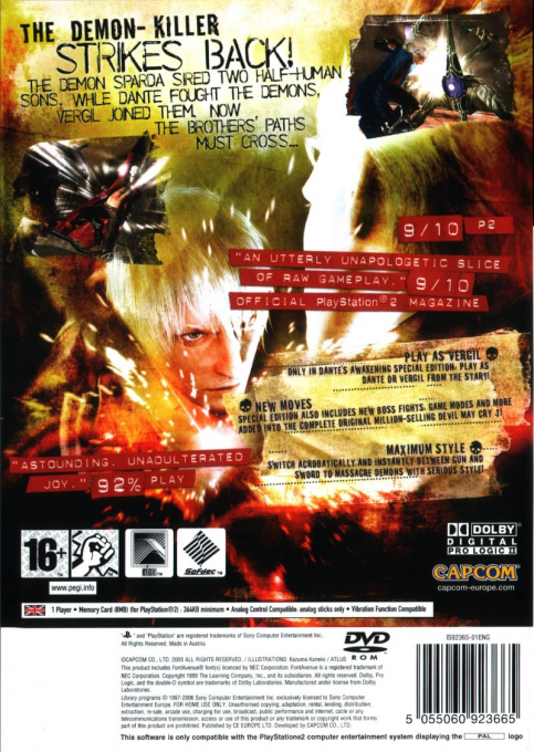 Devil May Cry 3 : Dante's Awakening Special Edition — Box back
