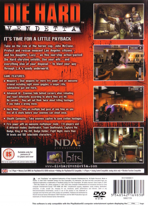 Die Hard : Vendetta — Box back