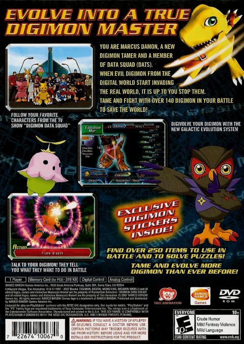 Digimon World : Data Squad — Box back