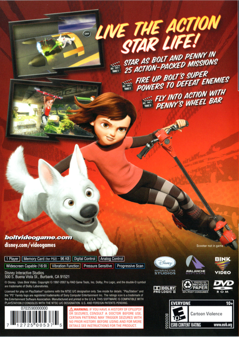 Disney Bolt — Box back