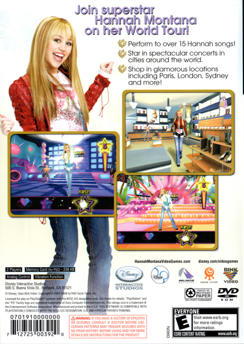 Disney Hannah Montana : Spotlight World Tour — Box back