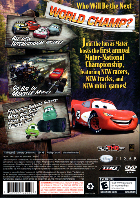 Disney Pixar Cars : Mater-National Championship — Box back