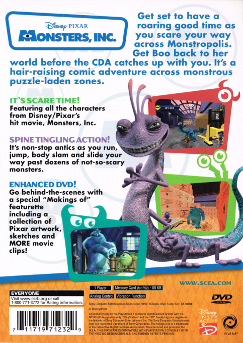 Disney Pixar Monsters, Inc. — Box back