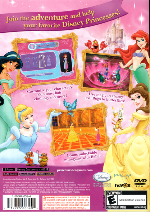 Disney Princess : Enchanted Journey — Box back