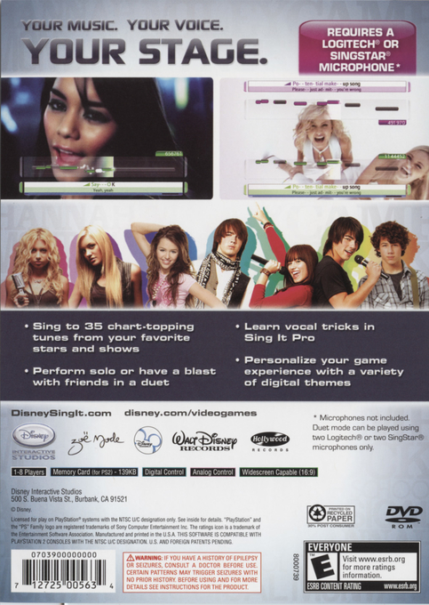 Disney Sing It — Box back