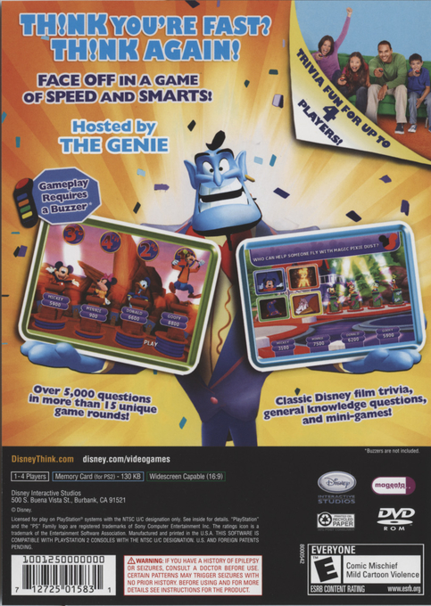 Disney TH!NK Fast — Box back