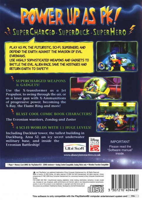 Disney's Donald Duck: PK — Box back