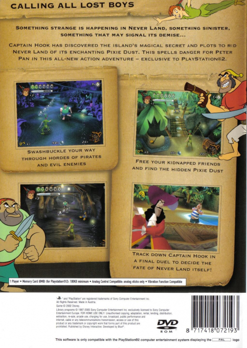Disney's Peter Pan : The Legend of Never-Land — Box back