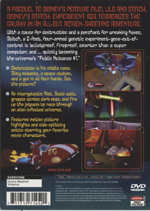 Disney's Stitch : Experiment 626 — Box back