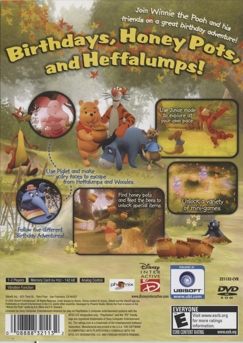 Disney's Winnie the Pooh's Rumbly Tumbly Adventure — Box back