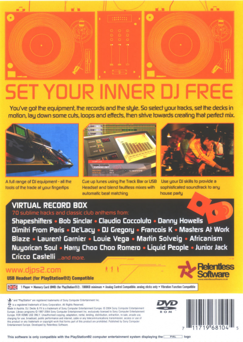 Dj - Decks And Fx - Live Session — Box back