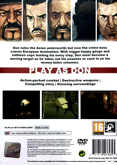 Don 2 : The Game — Box back