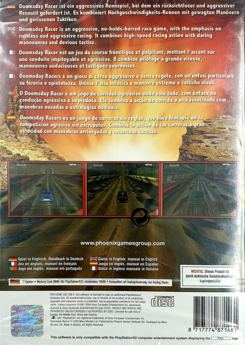 Doomsday Racers — Box back