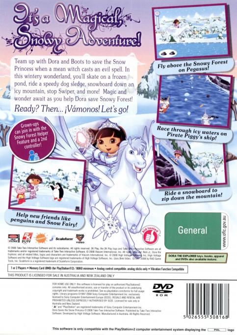Dora the Explorer : Dora Saves the Snow Princess — Box back