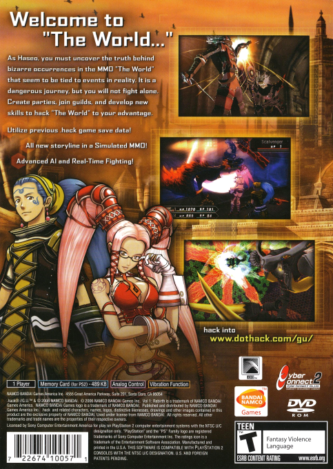 Dot Hack G.U. Vol. 1 : Rebirth — Box back