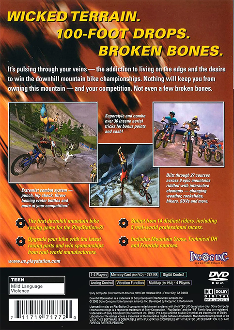 Downhill Domination — Box back