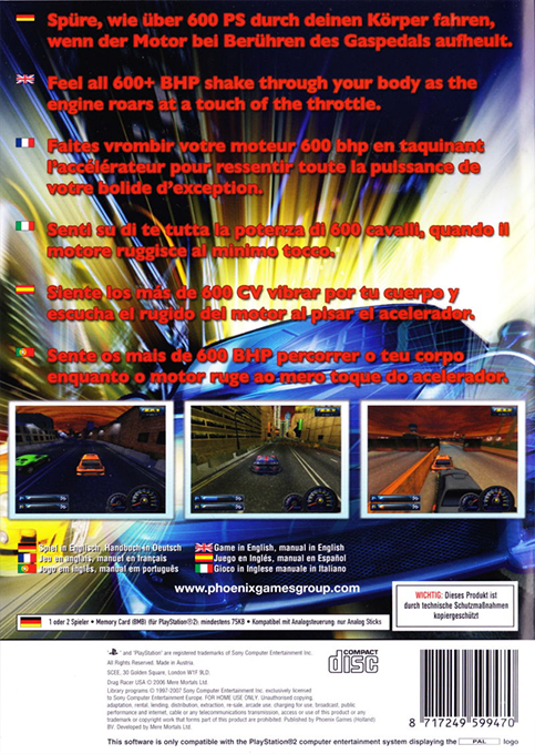 Drag Racer USA — Box back
