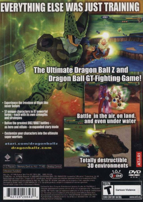 Dragon Ball Z : Budokai Tenkaichi — Box back