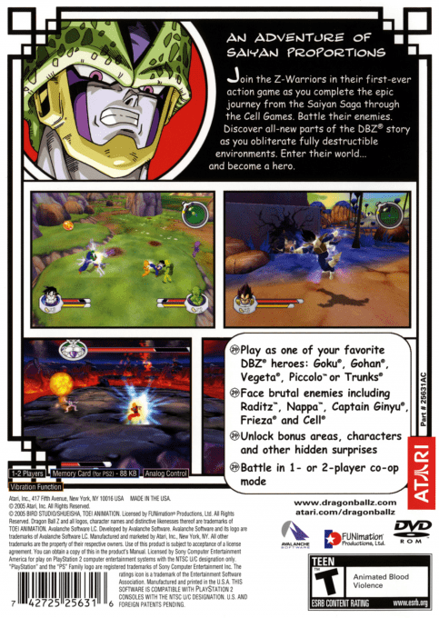 Dragon Ball Z : Sagas — Box back