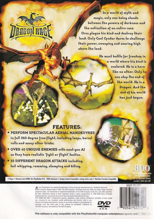 Dragon Rage — Box back