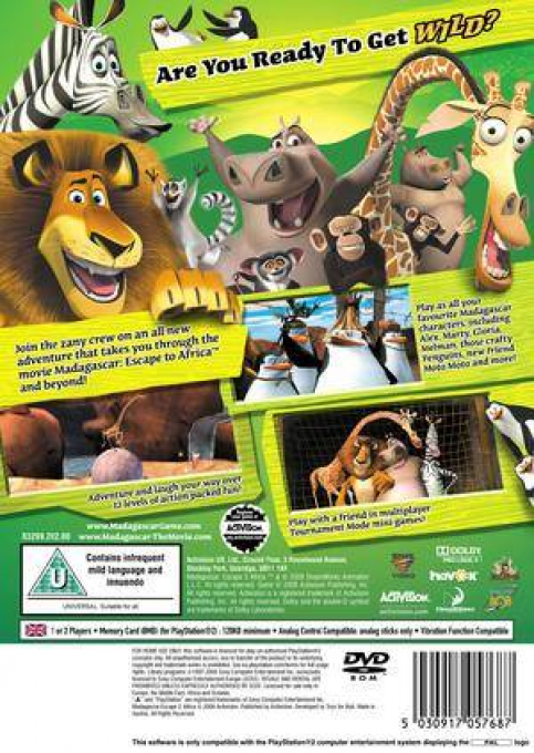 DreamWorks Madagascar : Escape 2 Africa — Box back