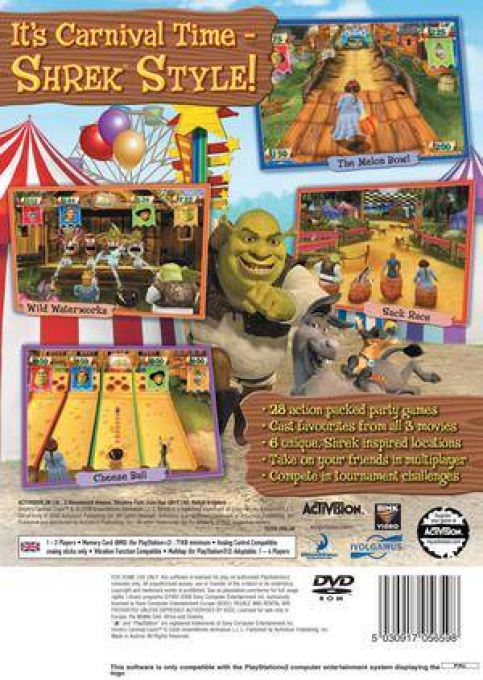 DreamWorks Shrek's Carnival Craze : Party Games — Box back