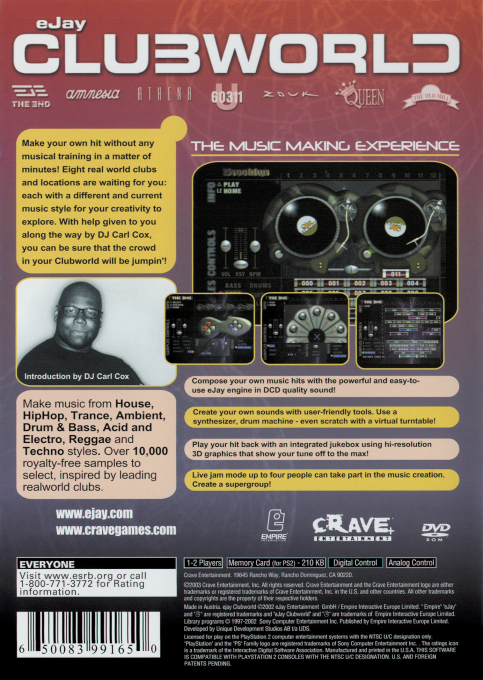 EJay Clubworld : The Music Making Experience — Box back