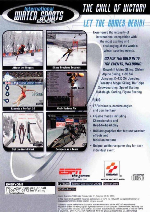 ESPN International Winter Sports — Box back
