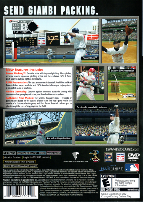 ESPN Major League Baseball — Box back