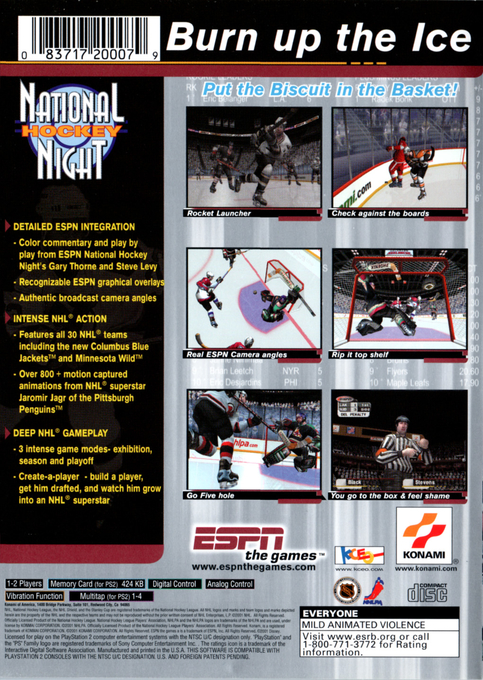 ESPN National Hockey Night — Box back