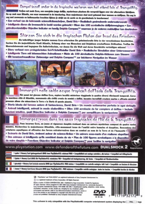 Ecco the Dolphin : Defender of the Future — Box back