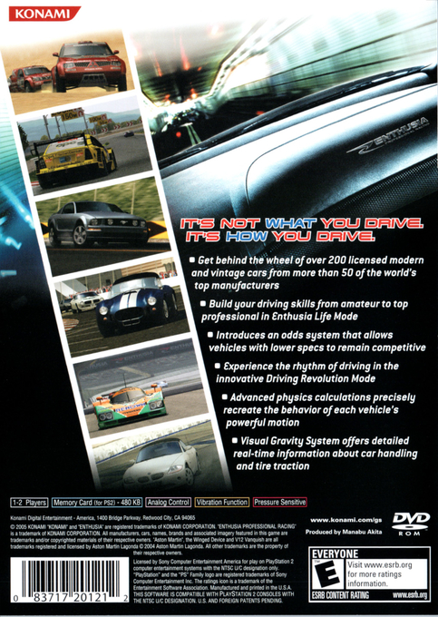 Enthusia : Professional Racing — Box back