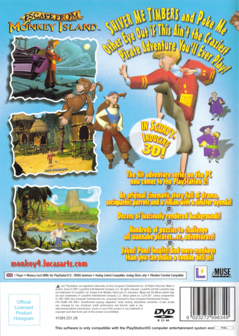 Escape From Monkey Island — Box back