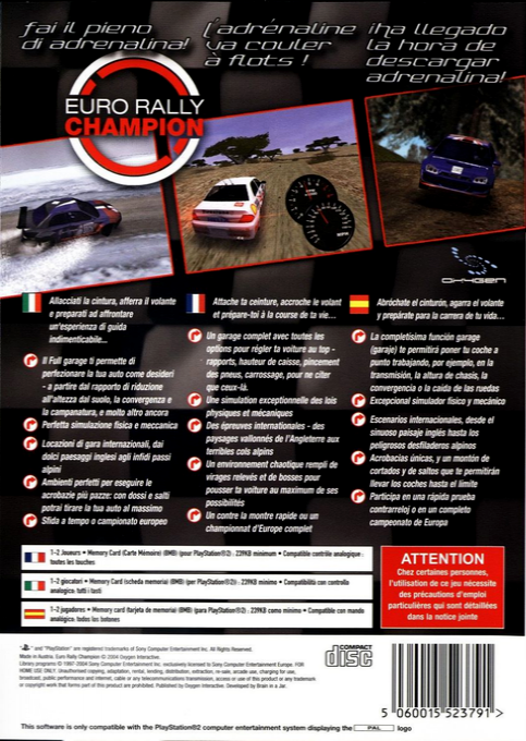 Euro Rally Champion — Box back