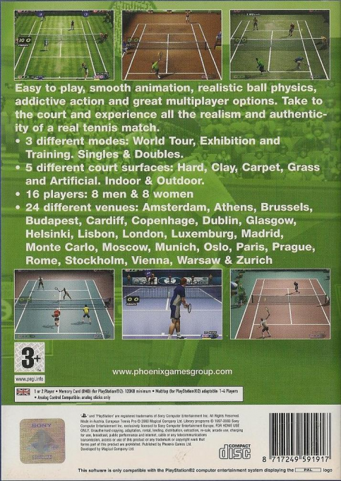European Tennis Pro — Box back