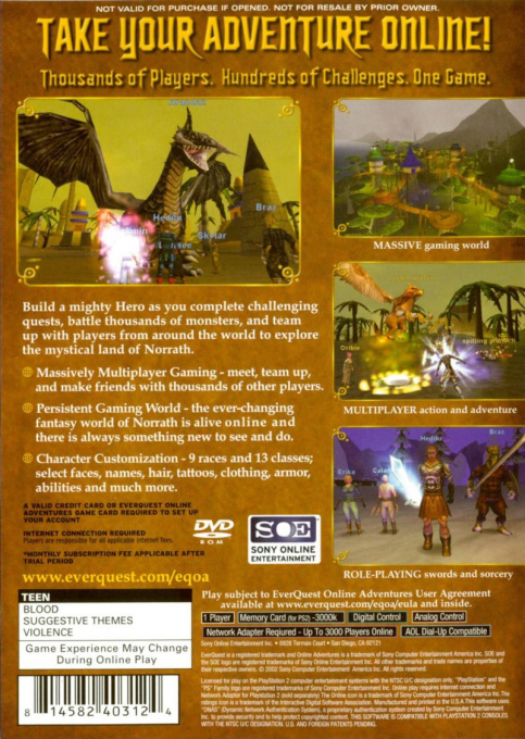 EverQuest : Online Adventures — Box back