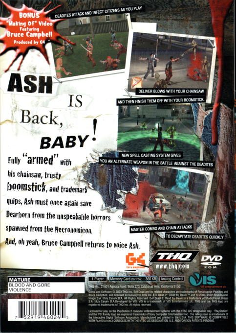 Evil Dead : A Fistful of Boomstick — Box back