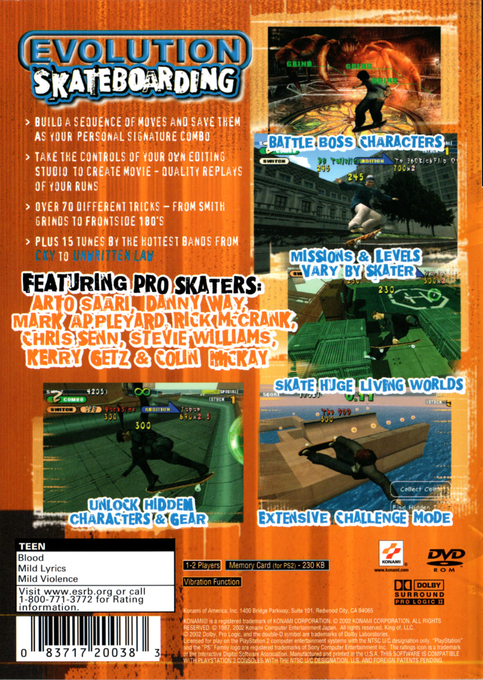 Evolution Skateboarding — Box back