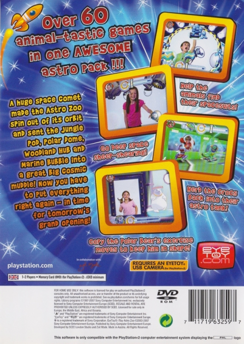 EyeToy Play : Astro Zoo — Box back