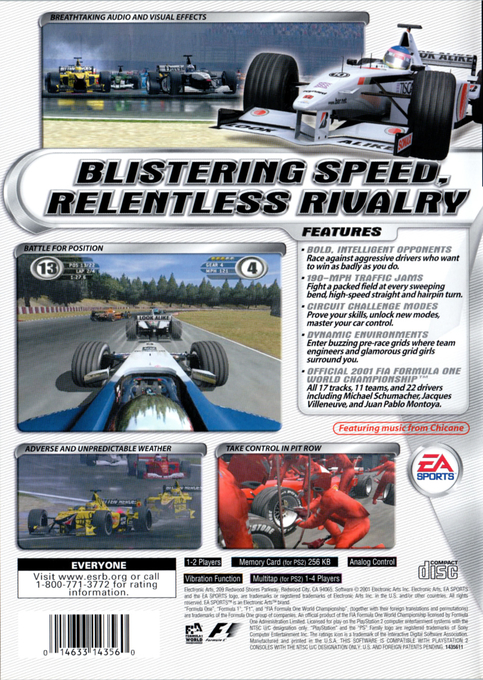 F1 2001 — Box back