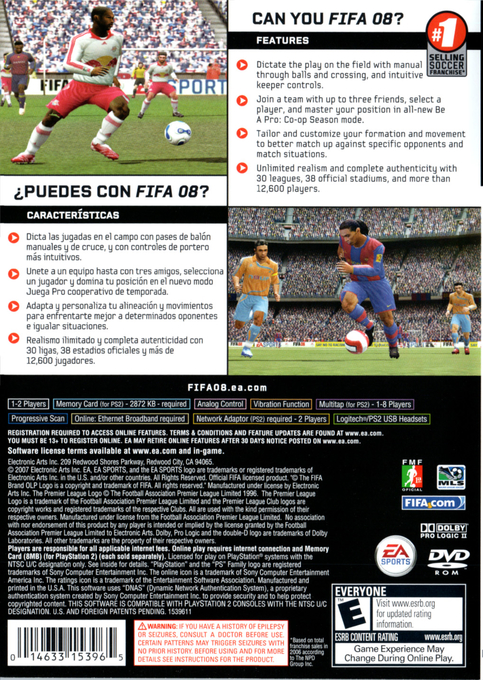 FIFA 08 — Box back