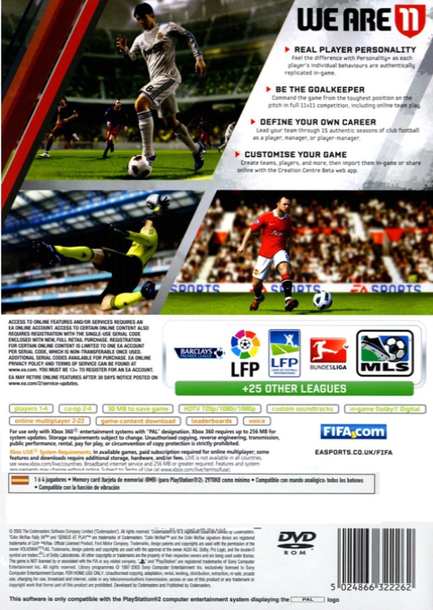 FIFA 11 — Box back