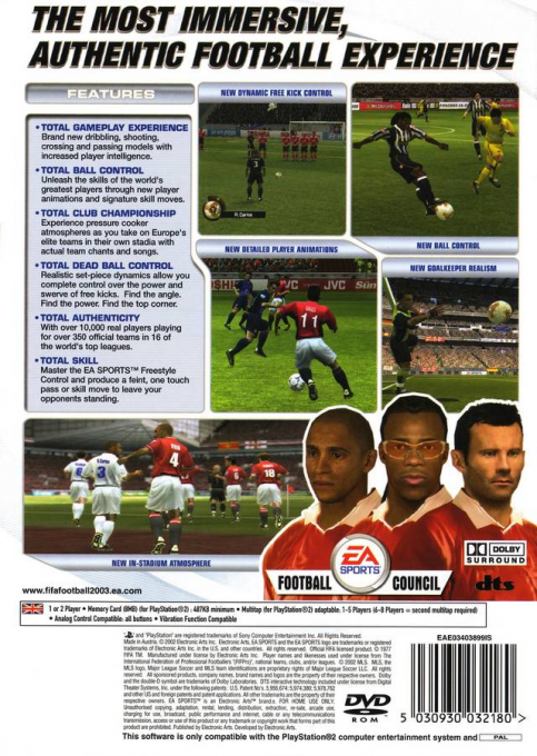 FIFA Football 2003 — Box back