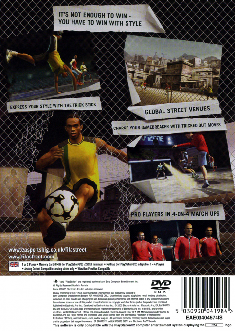 FIFA Street — Box back